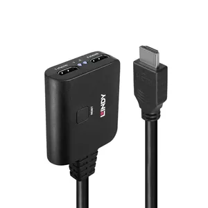 Lindy 2 Port HDMI 4K60 Splitter Cable Black 3840x2160