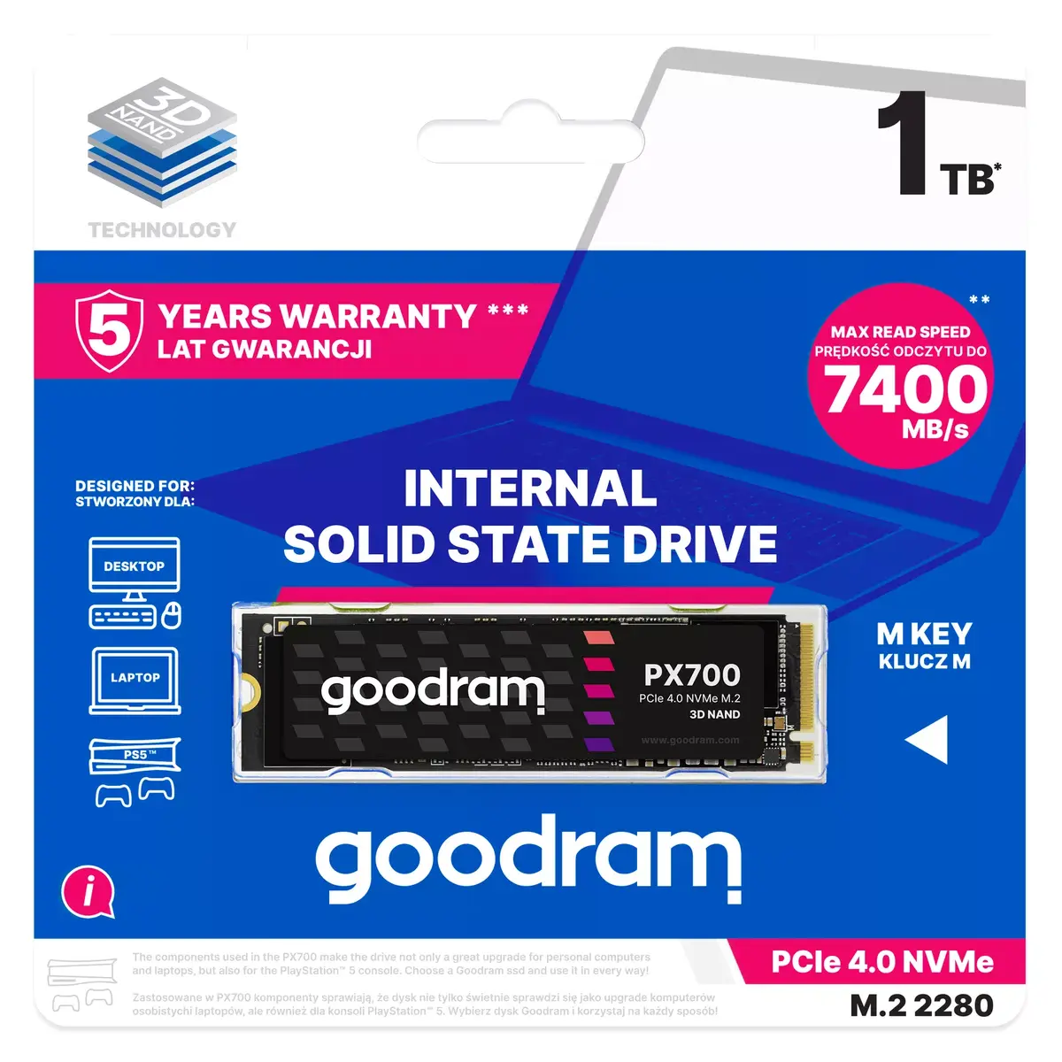 GOODRAM PX700 1,02 ТБ M.2 PCIe 4.0 NVMe SSD Photo 2