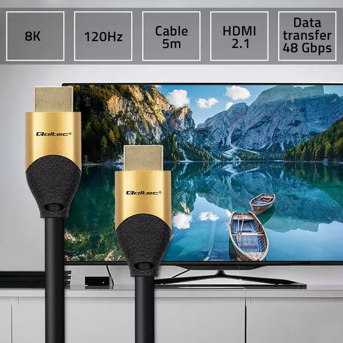HDMI cable QOLTEC 50357 — 5 m, HDMI 2.1 Photo 2