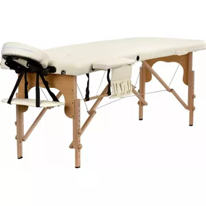 Masāžas galds Bodyfit 459-uniw, 2 segmentu, bēšs, pārnēsājams