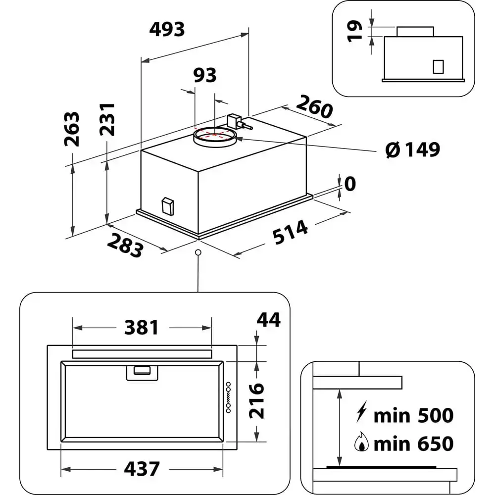 Встраиваемая вытяжка Whirlpool WCTH 63F LEB X Photo 5