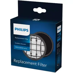 Putekļu sūcēja filtrs Philips XV1681 priekš stienveida (stick) sūcējiem, melni‑balts, 1 gab.