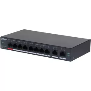 Pārvaldāms L2 slēdzis DAHUA DH-CS4010-8ET-110 — 8x 10/100 Mbps PoE porti, 5.6 Gbit/s, MAC 8000, melns