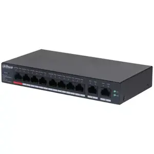 Управляемый L2 коммутатор DAHUA DH-CS4010-8GT-110 — 10 портов Gigabit RJ-45, PoE, 20 Gbit/с, 8000 MAC, черный