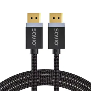DisplayPort cable SAVIO CL-176 3 m, DisplayPort 1.4, male-to-male, black, gold-plated contacts