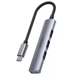 USB-C хаб Unitek H1208B — 1x USB-A 5 Гбит/с, 3x USB-A 2.0, USB-C хост, алюминиевый корпус, кабель 0.20 м
