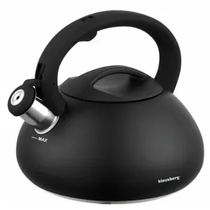 Klausberg traditional stovetop kettle, stainless steel, black, 2.7 L