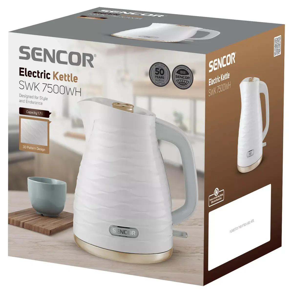 Электрический чайник Sencor 1.7L 2200W SWK7500WH Photo 2