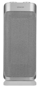 Ceramic heater SENCOR SFH8050SL — PTC, 3 modes (1000 W/2000 W/fan), 80° oscillation, auto shut-off, handle, 42×18×13 cm, silver