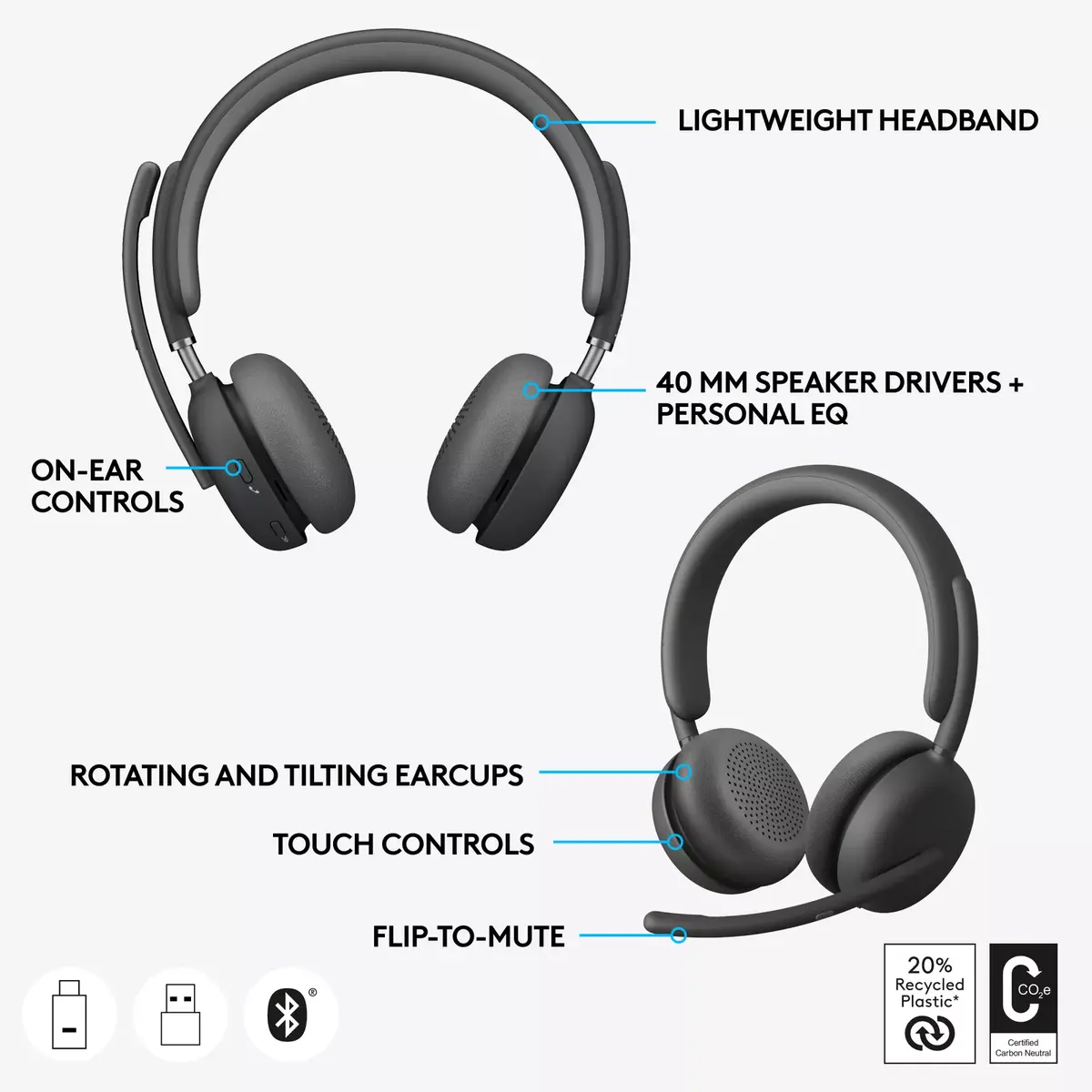 Наушники Logitech Zone Wireless 2 UC Photo 6
