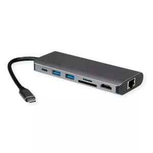 Docking Station ROLINE 12021123 USB 3.2 Gen 1 Type-C Grey Ethernet 1000 Mbit/s
