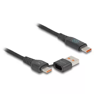 DeLOCK USB 2.0 Fast Charging Cable USB Type-C + USB Type-A male to USB Type-C male PD 3.1 140 W 1.20 m