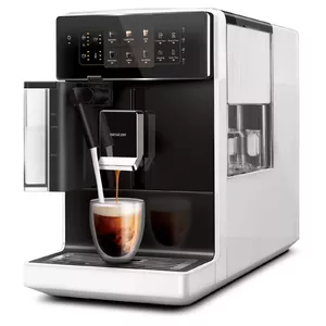 Coffee machine SENCOR SES9301WH — 1.2 L, built-in grinder, EasyLatte, 200 g hopper, thermoblock