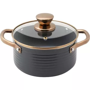Casserole LAMART Orro LT1239 18 cm with lid, aluminum, non-stick, height 8 cm, glass lid