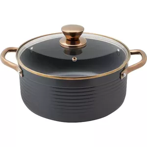 Casserole LAMART Orro 24 cm with lid — stovetop cooking pot, aluminum, non-stick, height 8 cm