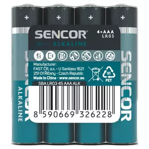 Batteries Sencor SBALR034S AAA, 4 pcs