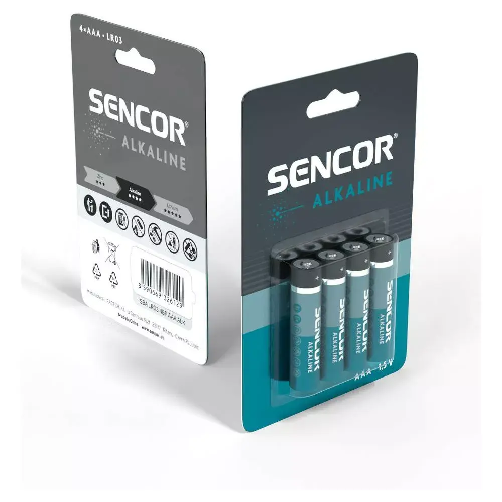 SENCOR LR03 AAA alkaline batteries SBALR034SAAA — 4 pcs Photo 5
