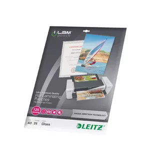 Pouch laminating sheets LEITZ iLAM UDT 468×344 mm glossy PET/EVA 25 pcs