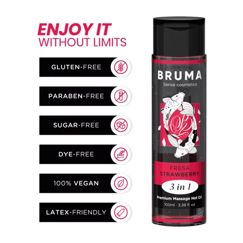 Massage oil BRUMA PREMIUM STRAWBERRY 3 in 1 100 ml Photo 3