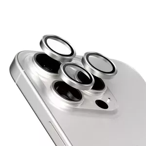 Camera lens protector PanzerGlass Hoops for iPhone 15 Pro / 15 Pro Max — tempered glass, White Titanium