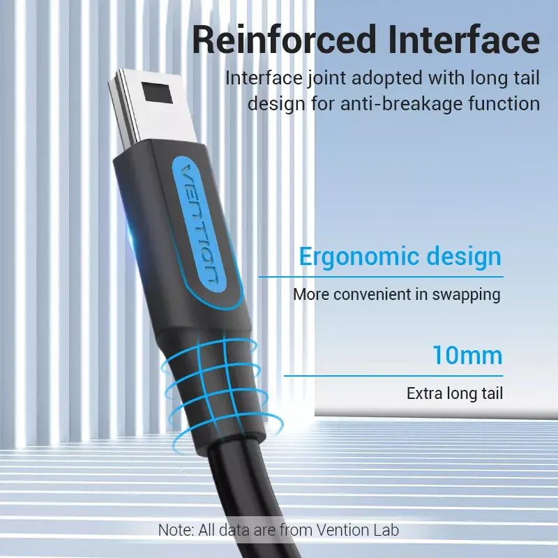 Vention USB 2.0 C Male to Mini-B Male 2A Cable Photo 10