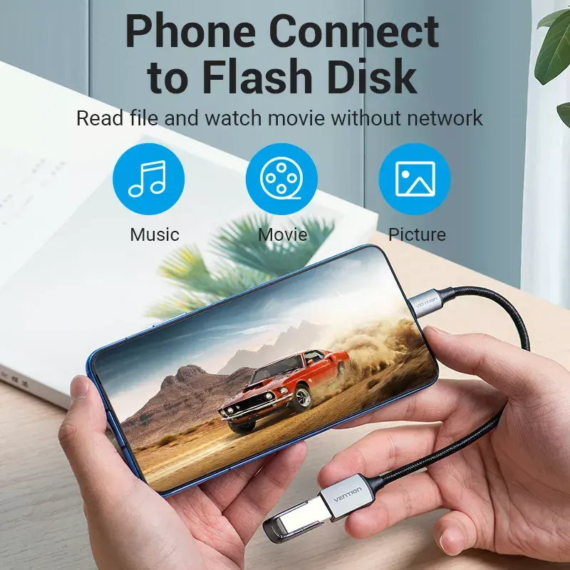 Vention USB C vīrietis — A sieviete OTG kabelis 0,15 m Photo 3