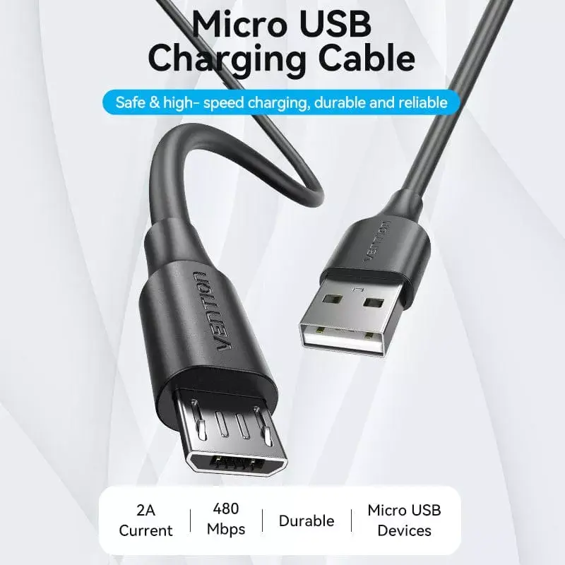 Vention USB 2.0 A Male uz Micro-B Male 2A kabelis Photo 2