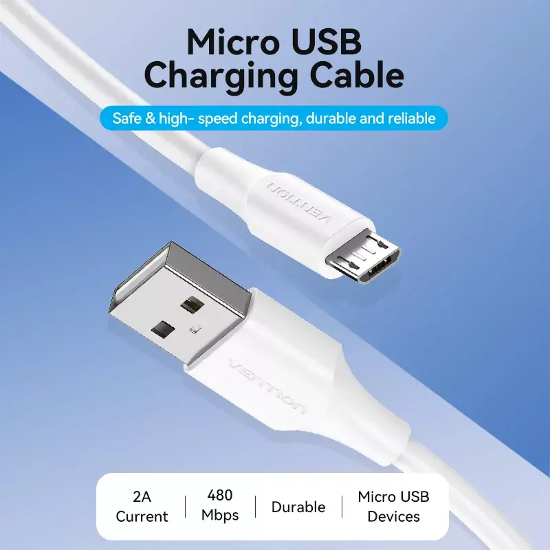 Vention USB 2.0 A Male uz Micro-B Male 2A kabelis Photo 3