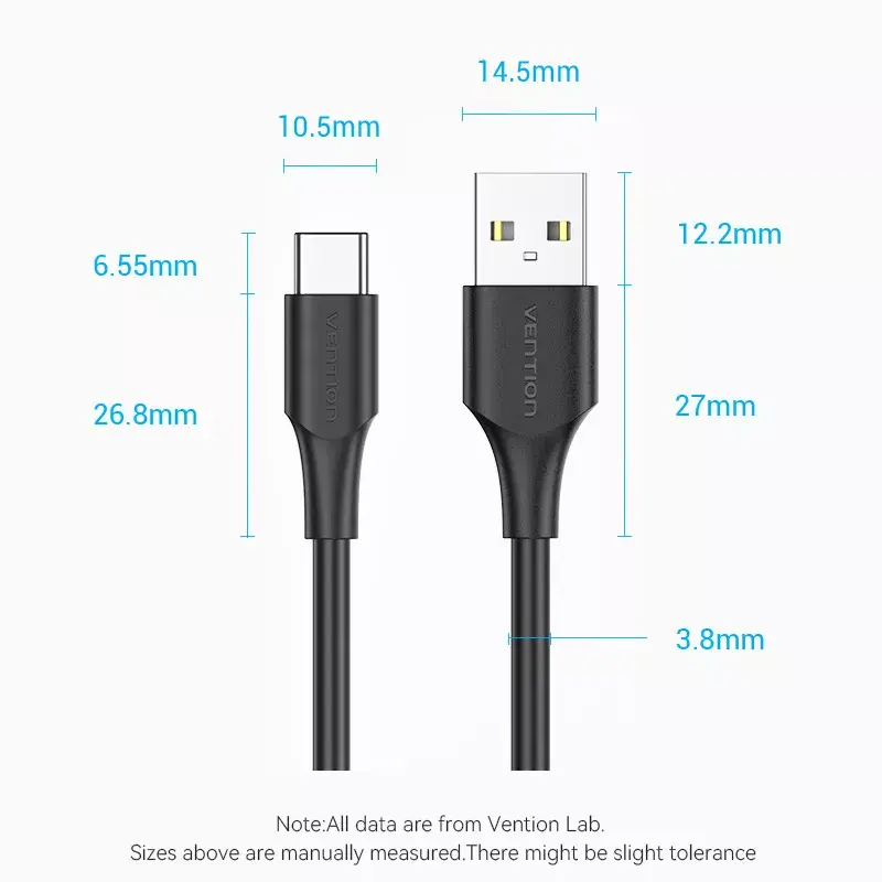 Vention USB 2.0 A Male to C Male 3A Cable Photo 16