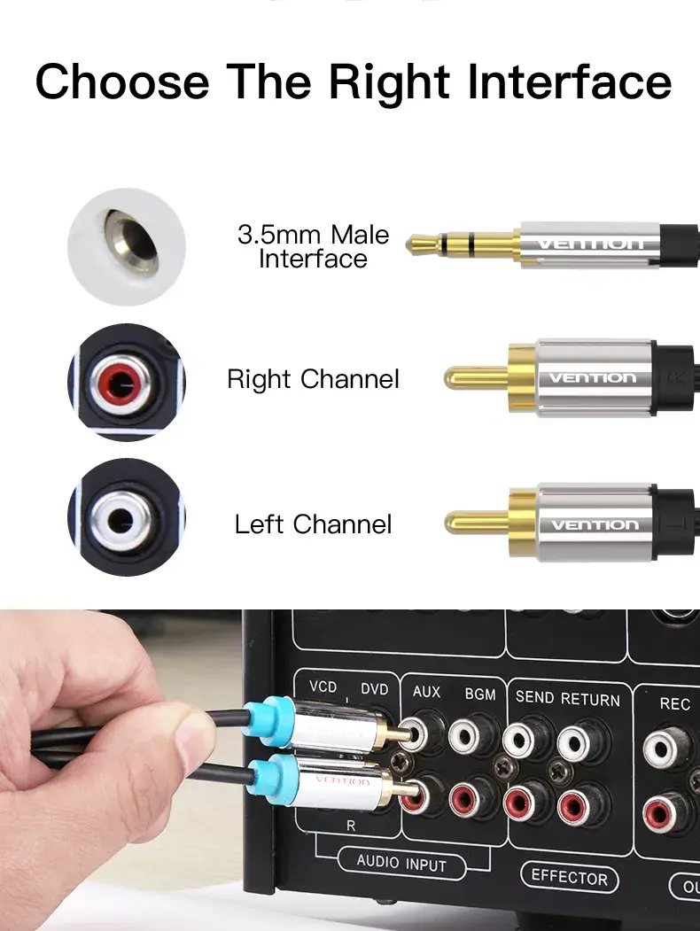 Vention 3,5 mm → 2×RCA audio kabelis 1,5 m Photo 11