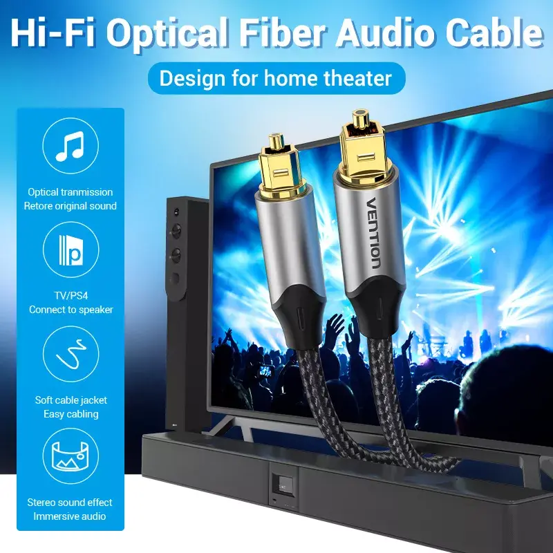 Optiskais audio kabelis Vention 3 m TOSLINK Photo 5
