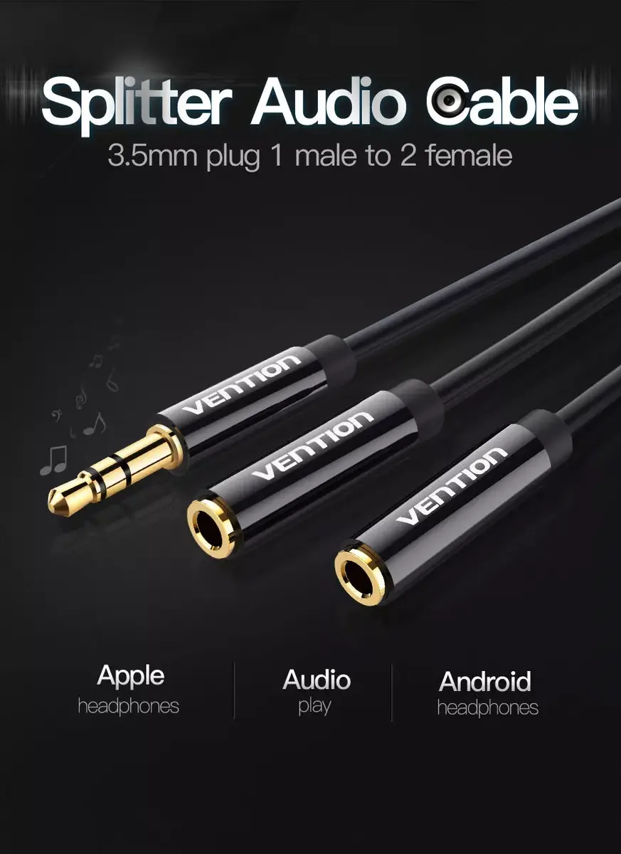 Vention 3.5mm Male to 2*3.5mm Female Stereo Splitter Cable Photo 8