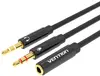 Vention audio adapter cable 2x3.5 mm to 4‑pole 3.5 mm, 0.3 m Photo 2