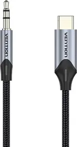 Vention USB-C to 3.5mm Male Cable 1 m — Grey Aluminum Alloy, Copper Core