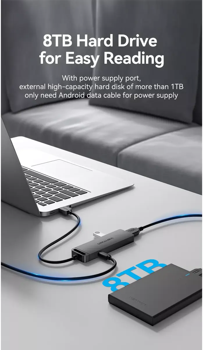 Vention 4-Port USB 3.0 Hub With Power Supply Photo 20