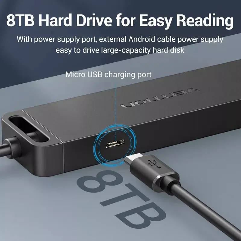 Vention 4-portu USB 3.0 koncentrators ar USB-C/USB-A Photo 5
