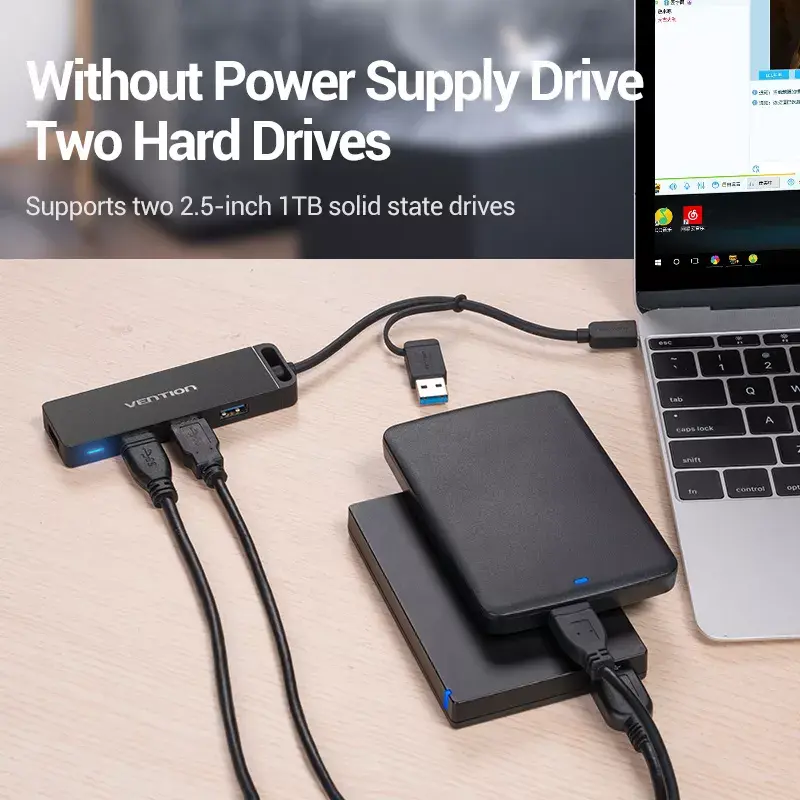 Vention 4-portu USB 3.0 koncentrators ar USB-C/USB-A Photo 6