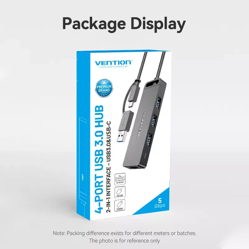 Vention 4-portu USB 3.0 koncentrators ar USB-C/USB-A Photo 10