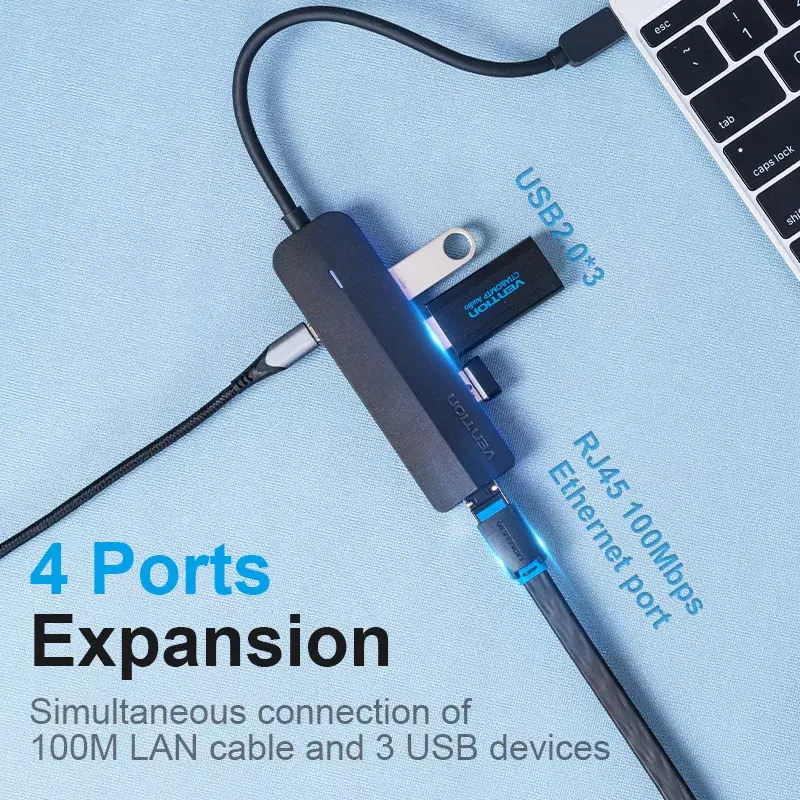 Vention USB-C на USB 2.0*3/RJ45/Micro-B HUB Photo 9