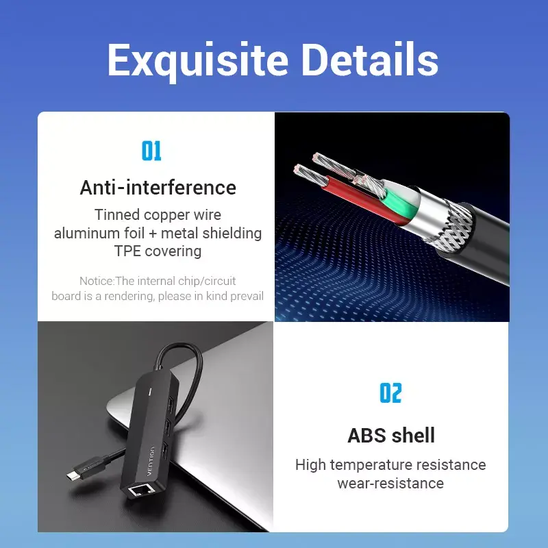 Vention USB-C на USB 2.0*3/RJ45/Micro-B HUB Photo 13