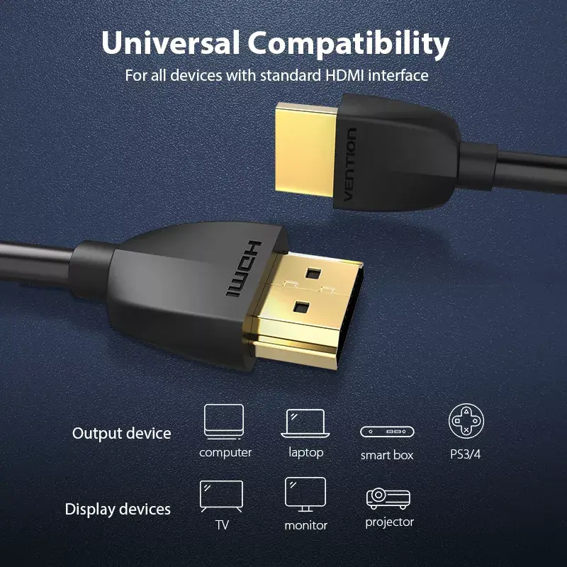 Vention Portatīvais HDMI kabelis 0.5M melns Photo 7