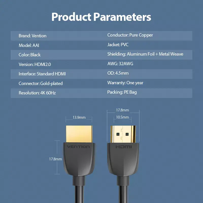 Vention AAIBH HDMI kabelis 2 m Photo 10