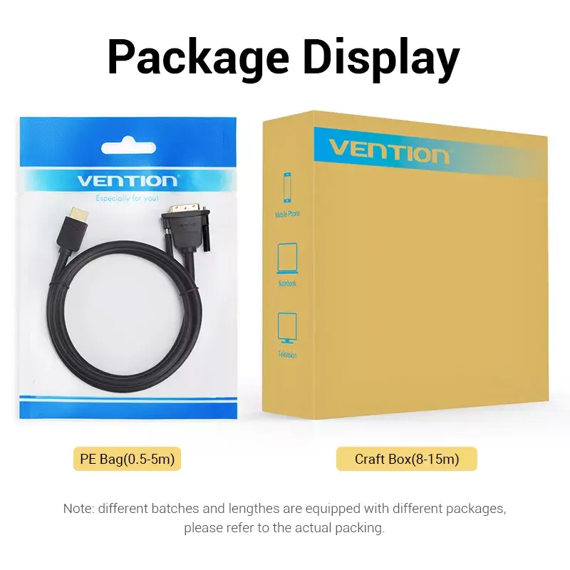 Vention HDMI uz DVI kabelis 2M Melns Photo 8
