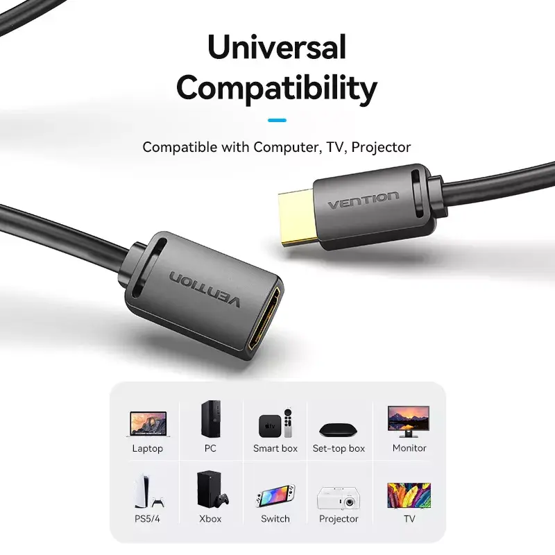 HDMI Kabeļi Vention HDMI-A Male uz HDMI-A Female 4K HD Photo 11