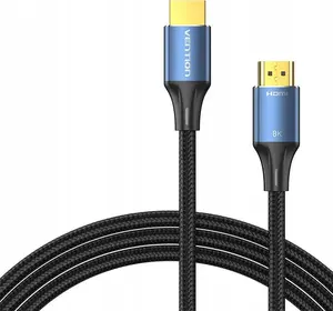 HDMI cable Vention 2.1 8K 2 m, braided cotton jacket, 48 Gbit/s, 120 Hz, HDMI Type A male–male, blue