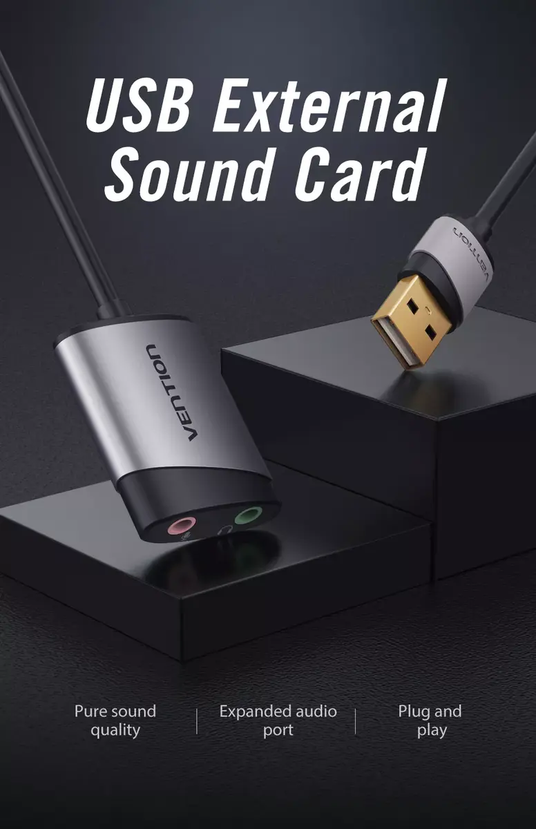 Ārējā USB skaņas karte Vention CDKHB Photo 14