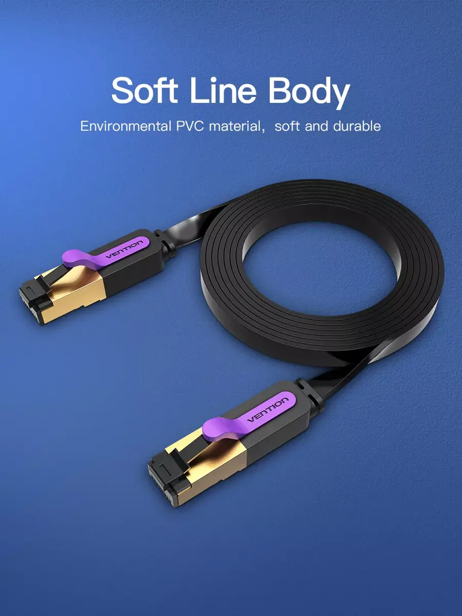 Tīkla kabelis Vention Flat Cat.7 Patch Cable Photo 12