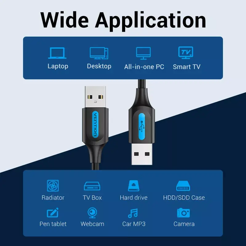 Vention USB 2.0 кабель A–A 1.5 м Photo 4