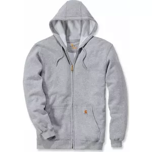 Толстовка с капюшоном на молнии Carhartt K122 серого цвета — средний вес, на молнии