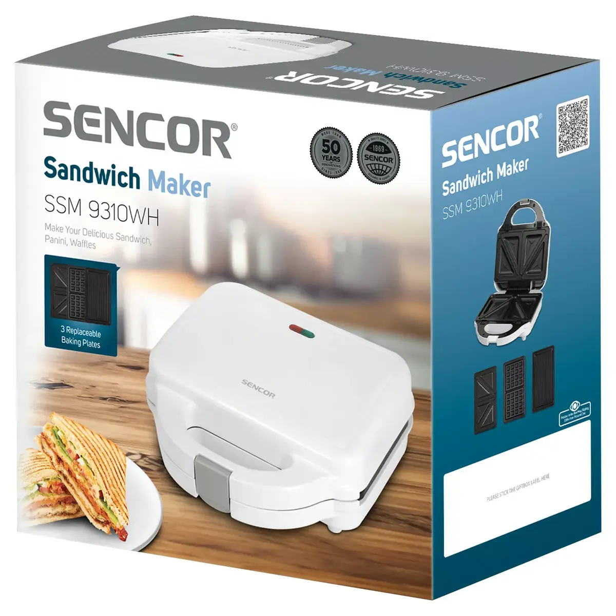 SENCOR SSM9310WH sandwich maker — 2-slice, 3 plates Photo 6